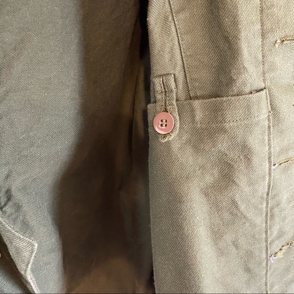 Green Army Military Button Down Shirt / Jacket - Picture 4 of 8